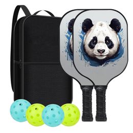 Pickleball Paddles Chinese pandas Carbon Fiber Surface Seat Pickleball Paddle Racket Honeycomb Core Gift Kit Indoor Outdoor 240425