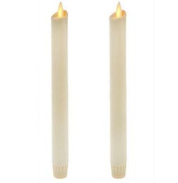 Ksperway Flameless Moving Wick LED Taper Candles Real Wax with Timer and Remote for Home Decoration Set of 2 T2006019331444
