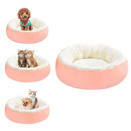 Cat Carriers Crates Houses Dog Bed House Pink Round Nest Pet Shelter Suitable for Small and Medium sized Dogs Cats Puppies Comfortable Warm Sleep Basket 240426