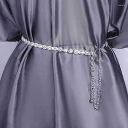 Belts Trendy Luxury Clear Rhinestone Waist Chain Metal Body For Women Dress Shirt Decoration