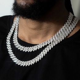 Strands Hip Hop 5A+Shining Cuban Link Chain Ice Out Exit Necklace Mens Fathers Day Jewellery Gifts Husband Fashion Gifts Water Diamond 240424