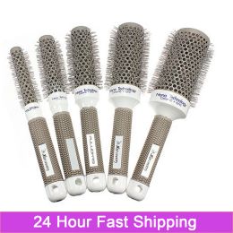 Irons Hot Selling 5 Sizes /lot Durable Ceramic Iron Round Comb Hair Dressing Brush Salon Styling Barrel