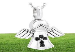 Stainless steel angle shape Memorial Urn Necklace PetHuman Ashes Urn Necklace Ash Locket Cremation Jewellery for women children651913332009