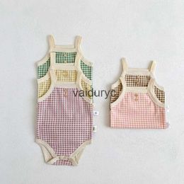 Rompers Summer Baby Bodysuits Palid Girls Clothes Fashion Toddler Clothing Infant Camisole H240426