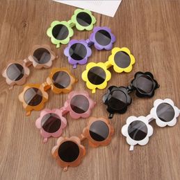 Childrens Cute Sunflower Sunglasses Piękne okulary przeciwsłoneczne dla dziecka chłopcy i dziewczęta moda ochrona UV okularki dla dzieci 240417