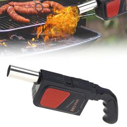 Grills LMETJMA BBQ Air Blower Portable Handheld Electric BBQ Fan Outdoor Camping Barbecue Charcoal Grill Fan Fire Bellows Tool JT54