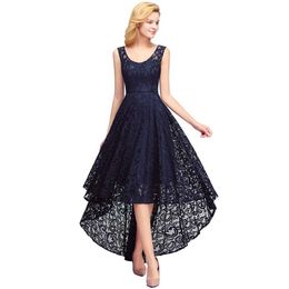 Runway Dresses Dusty Rose Lace High Low Evening Dresses 2024 Women Sexy V Neck A-line Slveless Formal Prom Wedding Party Gowns Robe De Soire Y240426GW4N