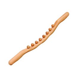 new New 8 Beads Gua Sha Massage Stick Carbonised Wood Back Body Meridian Scrapping Therapy Wand Muscle Relaxing Acupuncture Massager- for