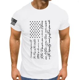 Men's T Shirts 2024 Fashion Tops For Men Men's Independence Day Flag Print Spring/summer Leisure Sports USA 4 Of July Top