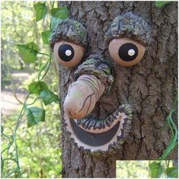 Garden Decorations Funny Tree Face Decor Decoration Latex Her Art For Easter Outdoor Creative Props Accessories 220721 Drop Homefavor Dh2Fn