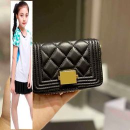 Kids Bags CC Bag Zipper Designer Woman Black Aged Genuine Leather Gold-Tone Hardware Wallets Metal Sequin Glitter French Card Holder Coin Purse Desig