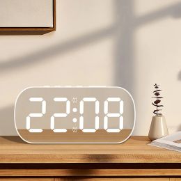 Clocks Led Digital Alarm Clock 5 Levels Adjustable Brightness Mirror Table Desk Bedroom Clock Home Decor Gifts for Students Children