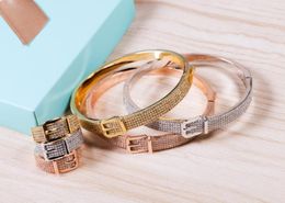 Europe America Classic Brand Jewellery Sets Lady Brass Settings Diamond Buckle H Letter 18K Gold Engagement Bracelets Ring 3 Color5435424