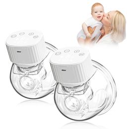 Breastpumps 2/1 wearable breast pump portable invisible hand without paint low noise electric feeding pump comfortable milk collector 240424