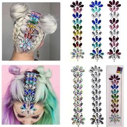 Tattoo Transfer DIY Festival Rhinestone Face Stickers Haar Decoration Gems Stickers Head Decoration Forehead Stickers Crystal Tijdelijke Tattoo 240426