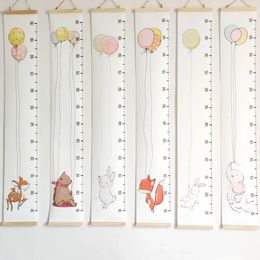 Wooden Canvas Wall Growth Charts Baby Hanging Decorative Chart Height Measure Ruler Removable Sticker for Kids Child Room 240517