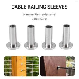 Storage Bags 80Pcs T316 Stainless Steel Protector Sleeves For 1/8 Inch Deck Cable Railing Kit Wood & Metal Posts DIY Balustrade