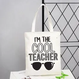 Totes Teacher Love Inspire Women Shopper Shopping Bag Canvas Shoulder Female Handbags Harajuku Foldable Storage Tote Gift