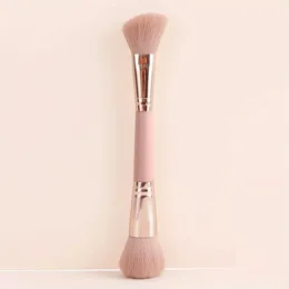 Makeup Brushes Dual Purpose Brush 1pc Minimalist Portable Multifunctional Cosmetic Tool For Beginner (Pink)