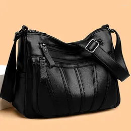 Drawstring 2024 High Qualit Soft Leather Women Tote Bag Luxury Large Capacity Ladies Shoulder Messenger Bags Designer Women's Handbags