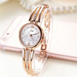 Wristwatches Fashion Rhinestone Steel Bracelet Quartz Women Wrist Watch