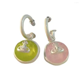 Stud Earrings Women Trendy Unfading Geometric Colour Candy Female Dangle Jewellery Accessory Pendant