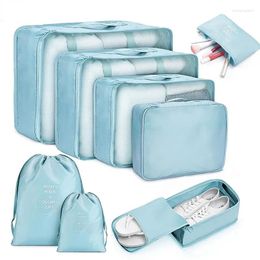 Shopping Bags 8 Pieces Set Travel Organiser Storage Suitcase Packing Cases Portable Luggage Clothes Shoe Tidy Pouch