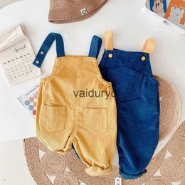 Rompers Autumn Kids Pants Corduroy Boys Jumpsuits Girls Overall H240426