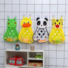 Storage Bags Cute Duck Frog Mesh Net Toy Bag Strong Suction Cups Bath Game Bathroom Organizer Water Toys For Kids Baby