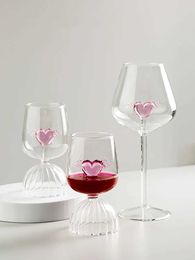 Bar Tools Pink Love Crystal Glass Red Wine Cup Household Bobe Bottle High Value Wedding Gift 240426