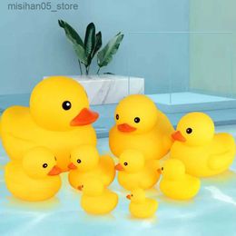 Sand Play Water Fun Cute yellow duck with squeeze sound bath toy soft rubber float duck playing bath games fun gift for children and babies Q240426
