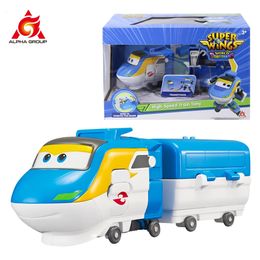 Super Wings 5 Inches Transforming Tony With Cargo Robot Transformtion Aeroplane In 10 Steps Action Figures Anime Kid Toy Gift 240415