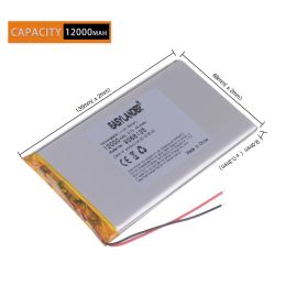 Batteries 9068135 3.7v 12000mah Lithium Polymer Battery With Board For Tablet Pcs DIY Power Bank