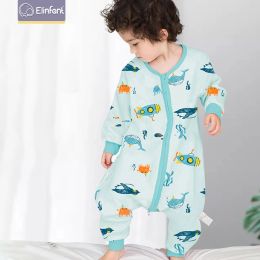 Bags Elinfant 100% cotton baby sleeping bag 1525 degree newborn baby split legs long sleeve spring autumn