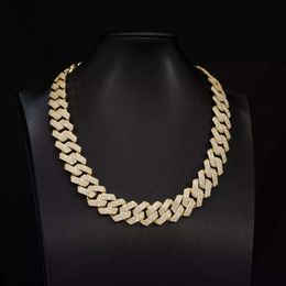 Popular Style Iced Out Cuban Link Gold Plated Moissanite Diamond Gra Vvs Cuban Necklace Wholesale Custom