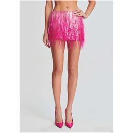 Womens Jeans 2023 Summer New Short Skirt Shiny Pink Artificial Feather Spliced Sequin Half Drop Delivery Apparel Clothing Dhywg