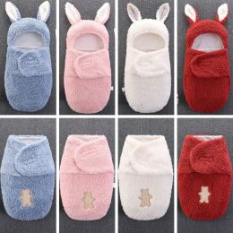 Bags Baby Sleeping Bags Winter Warm Infant Button Knit Swaddle Wrap Swaddling Stroller Wrap Toddler Blanket Sleeping Bags