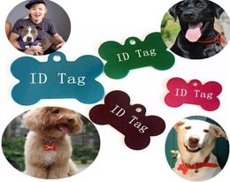 100 pcslot Mixed Colours Dog Tag Double Sides Bone Shaped Personalised Dog ID Tags Customised Cat Pet ID Tags Name Phone No ID Ca3370117