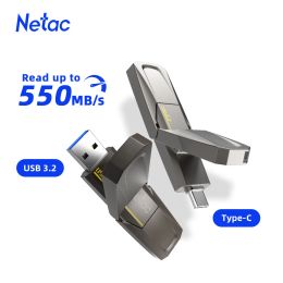 Drives Netac 550MB/s USB 128GB 256GB 512GB 1TB Pen Drive Solid State USB3.2 Type C Usb Memories Flash Disk Free Shipping US5