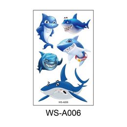 Tattoo Transfer 1PC Children Temporary Tattoo Creative And Interesting Simple Operation Waterproof And Sweatproof Idea Tattoo Stickers Shark 240427