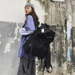 Backpack Techwear Style Multifunction Combination Hip Hop Punk Men Women Drawstring Cycling Motorcycle Travel School Bag