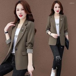 Women's Suits Spring Autumn 2024 Self Cultivation Temperament Small Suit Coat Elegant Fashion Versatile Female Blazer Outerwear