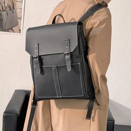 Backpack Vintage Men Large Capacity Bag Trendy Brand Design Men's Fashion Buckle Back Pack Male School Mochila
