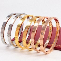 Bangle Gold Bracelet Jewlery Designer for Women Bracelets Mens Screw Silver Luxury Couple Simple Vintage Love S49O#