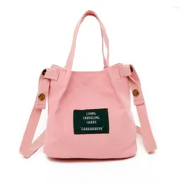 Totes Fashion Canvas Handbags Corduroy Vintage Women's Shoulder Bag Simple Solid Colour Handbag Bucket Cloth Casual Crossbody Bags