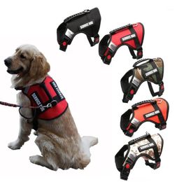 Reflective Canvas Big Dog Harness Service Vest Breathable Adjustable Handle Control Safety Walking For Medium Large Dogs2420039