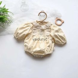 Rompers Baby Clothes Toddler Girls One Piece Embroidery Bodysuits Long Sleeve Infant Clothing H240429