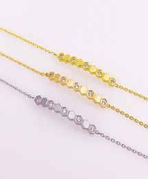 2022 New Honeycomb Designer Charm Bracelets 18K Gold Stainless Steel Fashion Bracelet with Shining Crystal Party Wedding Jewellery f2843512