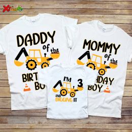 Dresses Family Matching Outfits Construction Birthday Party Family Shirt Personalised T Shirt Boy Any Age Name I'm 3 Famili Look Famili