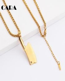 2021 New arrival 4 colors creative kitchen knife charm necklace stainless steel unique style men pendant necklace CAGF02124158435